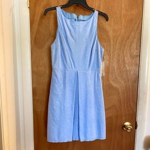 ALICE+OLIVIA NWT LTHR DRESS! Sz 6, pale blue glam!
